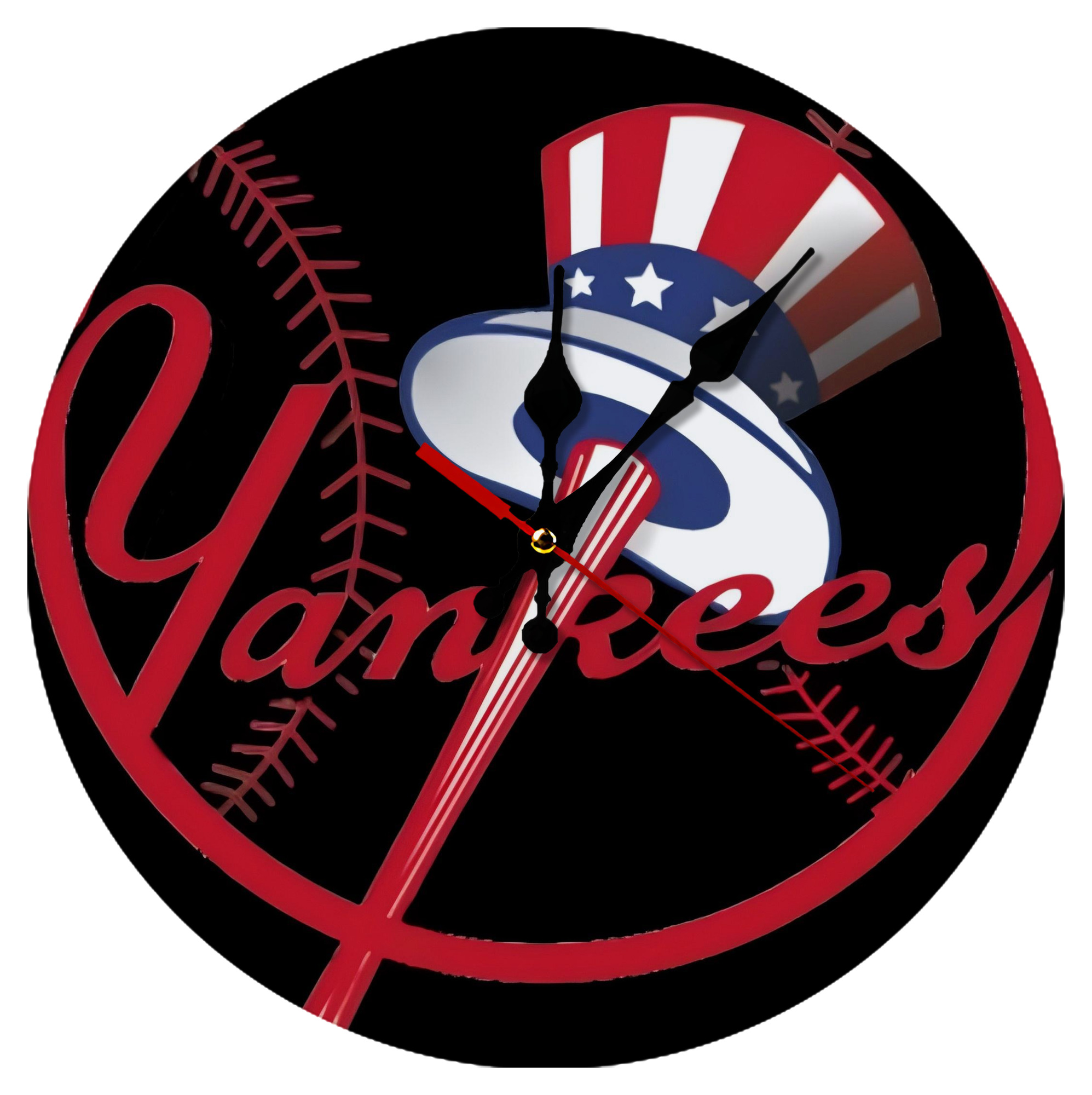 New York Yankees 188 Silent Round Wall Clock – Modern & Stylish DIY Design, Durable Wood Construction, Easy To Install – Perfect For Office, Bedroom, Living Room, And More